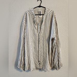 Free People Women’s Bishop Sleeves Striped Tunic Blouse size small
